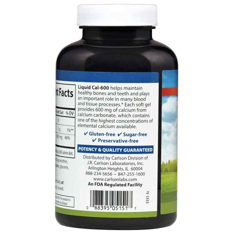 Liquid Cal 600 600 Mg Calcium Carlson Labs